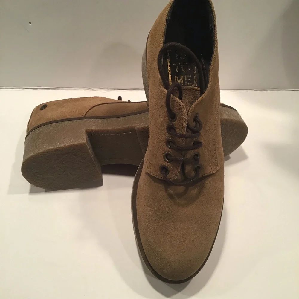 Is To Me Tan Suede Platform‎ Oxfords Sz. 7